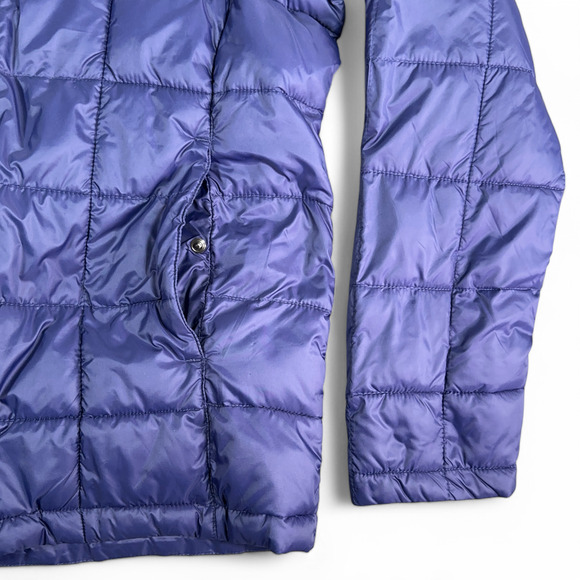 LL Bean Jacket Adult MEDIUM Blue Puffer Quilted Insulated Button Snap Coat - Picture 5 of 9